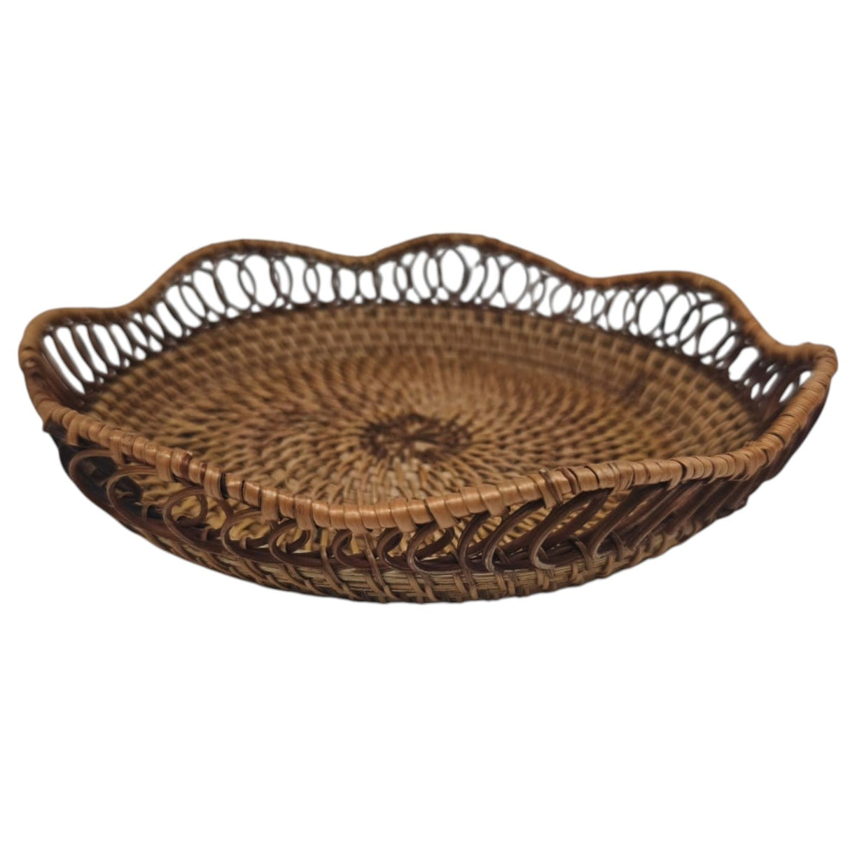 AKDC Rattan Serving Tray, Hand Woven Serving Basket Flat Wicker Fruit Bread Serving Basket for Coffee Table, Kitchen Counter Table - 20CM(â€ŽBrown) - Al Kabayel Discount CentreAKDC Rattan Serving Tray, Hand Woven Serving Basket Flat Wicker Fruit Bread Serving Basket for Coffee Table, Kitchen Counter Table - 20CM(â€ŽBrown)RattansAKDCAl Kabayel Discount Centre