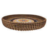 AKDC Rattan Serving Tray with Wooden Base, Decorative Wicker Basket for Table Decor, Storage and Display of Coffee Bread Food Fruit - 24CM - Al Kabayel Discount CentreAKDC Rattan Serving Tray with Wooden Base, Decorative Wicker Basket for Table Decor, Storage and Display of Coffee Bread Food Fruit - 24CMRattansAKDCAl Kabayel Discount Centre