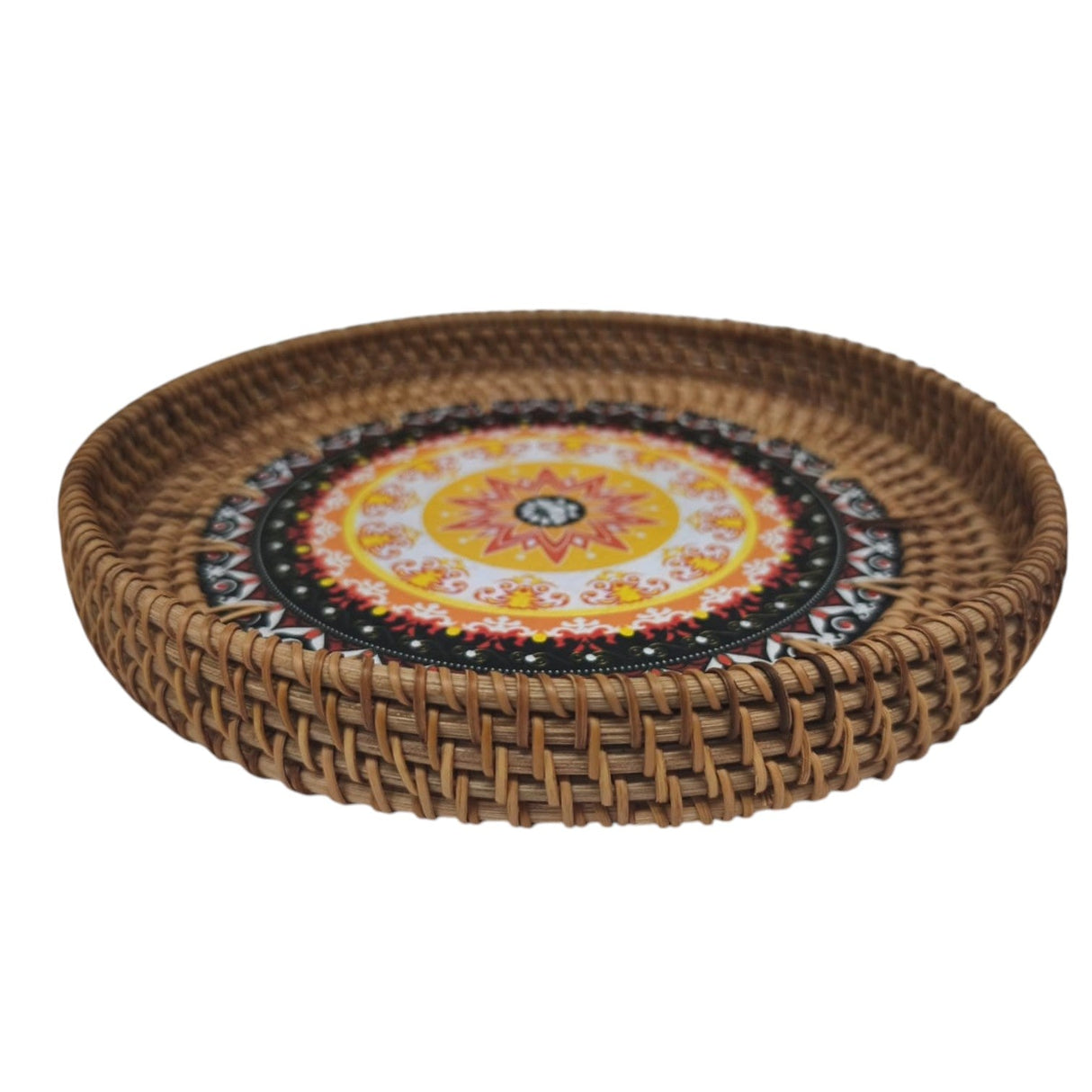 AKDC Rattan Serving Tray with Wooden Base, Decorative Wicker Basket for Table Decor, Storage and Display of Coffee Bread Food Fruit - 24CM - Al Kabayel Discount CentreAKDC Rattan Serving Tray with Wooden Base, Decorative Wicker Basket for Table Decor, Storage and Display of Coffee Bread Food Fruit - 24CMRattansAKDCAl Kabayel Discount Centre