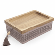 AKDC Rectangle Wooden Candy Tray with Mauve Taupe Metal Base – Rustic & Modern Dessert Serving Tray – 28 × 18 cm - Al Kabayel Discount CentreAKDC Rectangle Wooden Candy Tray with Mauve Taupe Metal Base – Rustic & Modern Dessert Serving Tray – 28 × 18 cmServing TraysAKDCAl Kabayel Discount Centre