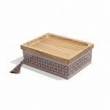 AKDC Rectangle Wooden Candy Tray with Mauve Taupe Metal Base – Rustic & Modern Dessert Serving Tray – 28 × 18 cm - Al Kabayel Discount CentreAKDC Rectangle Wooden Candy Tray with Mauve Taupe Metal Base – Rustic & Modern Dessert Serving Tray – 28 × 18 cmServing TraysAKDCAl Kabayel Discount Centre