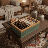 AKDC Rectangle Wooden Candy Tray with Sage Green Metal Base – Decorative Serving Tray for Desserts & Snacks – 28 × 18 cm - Al Kabayel Discount CentreAKDC Rectangle Wooden Candy Tray with Sage Green Metal Base – Decorative Serving Tray for Desserts & Snacks – 28 × 18 cmServing TraysAKDCAl Kabayel Discount Centre