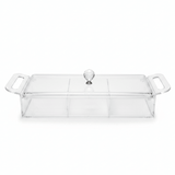 AKDC Rectangular Clear Acrylic 3 Compartment Candy Box with Lid Stylish Kitchen Storage Organizer 36x13x6 cm - Al Kabayel Discount CentreAKDC Rectangular Clear Acrylic 3 Compartment Candy Box with Lid Stylish Kitchen Storage Organizer 36x13x6 cmServing TraysAKDCAl Kabayel Discount Centre