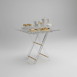 AKDC Rectangular Clear Acrylic Folding Table Set with Gold Frame Supports and Artistic Arabic Calligraphy Detail Premium 4 - Piece Set 50x40x47 cm - Al Kabayel Discount CentreAKDC Rectangular Clear Acrylic Folding Table Set with Gold Frame Supports and Artistic Arabic Calligraphy Detail Premium 4 - Piece Set 50x40x47 cmOrganizers & AccessoriesAKDCAl Kabayel Discount Centre