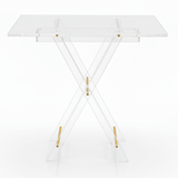 AKDC Rectangular Clear Acrylic Folding Table Set with Gold Frame Supports and Artistic Arabic Calligraphy Detail Premium 4 - Piece Set 50x40x47 cm - Al Kabayel Discount CentreAKDC Rectangular Clear Acrylic Folding Table Set with Gold Frame Supports and Artistic Arabic Calligraphy Detail Premium 4 - Piece Set 50x40x47 cmOrganizers & AccessoriesAKDCAl Kabayel Discount Centre