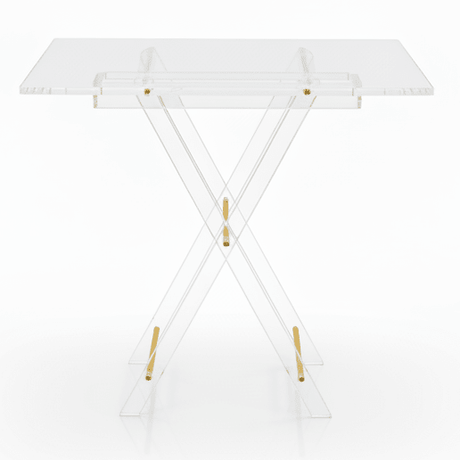 AKDC Rectangular Clear Acrylic Folding Table Set with Gold Frame Supports and Artistic Arabic Calligraphy Detail Premium 4 - Piece Set 50x40x47 cm - Al Kabayel Discount CentreAKDC Rectangular Clear Acrylic Folding Table Set with Gold Frame Supports and Artistic Arabic Calligraphy Detail Premium 4 - Piece Set 50x40x47 cmOrganizers & AccessoriesAKDCAl Kabayel Discount Centre