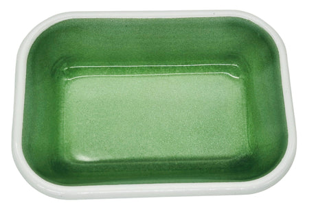 AKDC Rectangular Enamel Bowl 17cm*12cm*4cm, White/Green - Al Kabayel Discount CentreAKDC Rectangular Enamel Bowl 17cm*12cm*4cm, White/GreenBowlsAKDCAl Kabayel Discount Centre