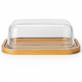 AKDC Rectangular Glass Butter Dish with Wooden Base – Premium Butter Keeper with Natural Wooden Base for Kitchen Use 21×16 cm - Al Kabayel Discount CentreAKDC Rectangular Glass Butter Dish with Wooden Base – Premium Butter Keeper with Natural Wooden Base for Kitchen Use 21×16 cmserving traysAKDCAl Kabayel Discount Centre