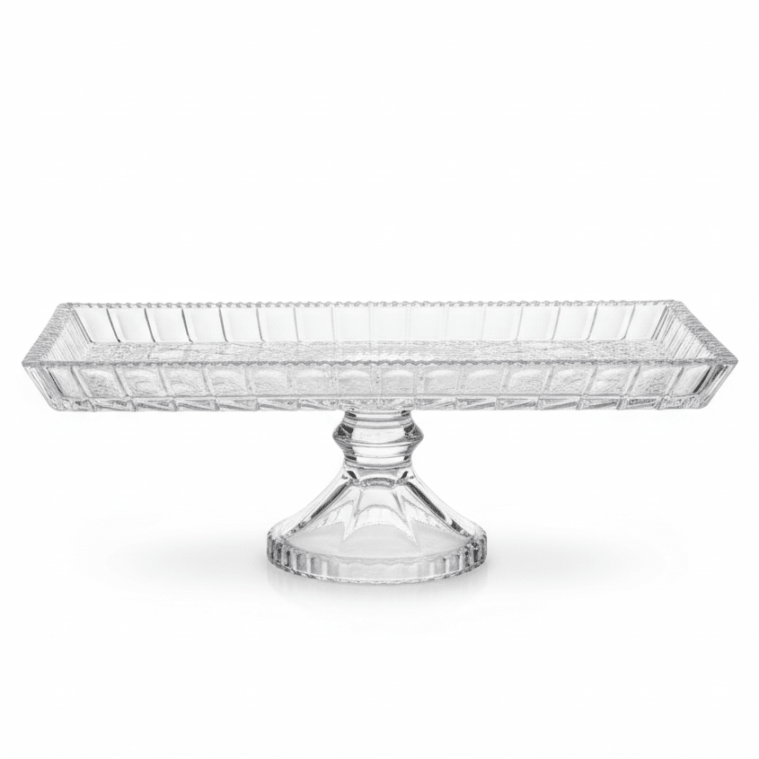 AKDC Rectangular Glass Footed Serving Tray – Modern Serving Tray for Dining & Party Presentation – 30×15 cm - Al Kabayel Discount CentreAKDC Rectangular Glass Footed Serving Tray – Modern Serving Tray for Dining & Party Presentation – 30×15 cmserving traysAKDCAl Kabayel Discount Centre
