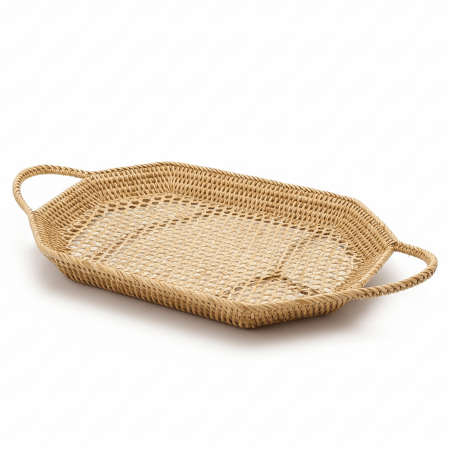 AKDC Rectangular Handwoven Rattan Basket with Handle – Elegant Beige Color, Premium Storage Basket for Modern & Classic Interiors, 31 × 21 cm - Al Kabayel Discount CentreAKDC Rectangular Handwoven Rattan Basket with Handle – Elegant Beige Color, Premium Storage Basket for Modern & Classic Interiors, 31 × 21 cmRattanAKDCAl Kabayel Discount Centre