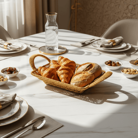 AKDC Rectangular Handwoven Rattan Basket with Handle – Natural Brown Finish, Durable Multipurpose Organizer for Home Décor, 26 × 20 × 6 cm - Al Kabayel Discount CentreAKDC Rectangular Handwoven Rattan Basket with Handle – Natural Brown Finish, Durable Multipurpose Organizer for Home Décor, 26 × 20 × 6 cmRattanAKDCAl Kabayel Discount Centre