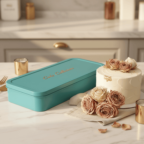 AKDC Rectangular Light Blue Premium Metal Cake Box with Elegant Finish for Cake Presentation 45x22cm - Al Kabayel Discount CentreAKDC Rectangular Light Blue Premium Metal Cake Box with Elegant Finish for Cake Presentation 45x22cmJars & Food SaversAKDCAl Kabayel Discount Centre