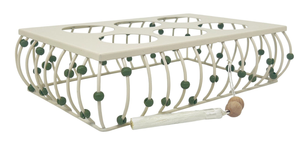 AKDC Rectangular Metal Cup Holder 27cm*15cm*7cm, Ivory - Al Kabayel Discount CentreAKDC Rectangular Metal Cup Holder 27cm*15cm*7cm, IvoryOrganizers & AccessoriesAKDCAl Kabayel Discount Centre