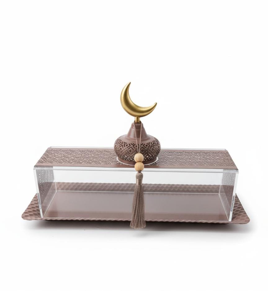 AKDC Rectangular Metal Serving Tray Brown 39×16×22 cm – Ramadan Exclusive - Al Kabayel Discount CentreAKDC Rectangular Metal Serving Tray Brown 39×16×22 cm – Ramadan ExclusiveServing TraysAKDCAl Kabayel Discount Centre