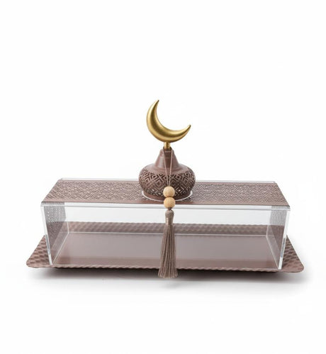 AKDC Rectangular Metal Serving Tray Brown 39×16×22 cm – Ramadan Exclusive - Al Kabayel Discount CentreAKDC Rectangular Metal Serving Tray Brown 39×16×22 cm – Ramadan ExclusiveServing TraysAKDCAl Kabayel Discount Centre