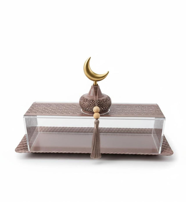 AKDC Rectangular Metal Serving Tray Brown 39×16×22 cm – Ramadan Exclusive - Al Kabayel Discount CentreAKDC Rectangular Metal Serving Tray Brown 39×16×22 cm – Ramadan ExclusiveServing TraysAKDCAl Kabayel Discount Centre