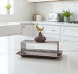 AKDC Rectangular Metal Serving Tray with Acrylic Lid 24×16×20 cm – Compact Brown Design Ideal for Ramadan Use - Al Kabayel Discount CentreAKDC Rectangular Metal Serving Tray with Acrylic Lid 24×16×20 cm – Compact Brown Design Ideal for Ramadan UseServing TraysAKDCAl Kabayel Discount Centre