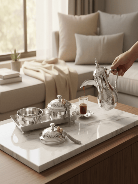 AKDC Rectangular Metal Tray with 2 Candy Bowls – Elegant Silver Finish, Complete Serving Set, 34 × 14 × 10 cm - Al Kabayel Discount CentreAKDC Rectangular Metal Tray with 2 Candy Bowls – Elegant Silver Finish, Complete Serving Set, 34 × 14 × 10 cmServing TraysAKDCAl Kabayel Discount Centre