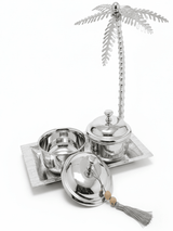 AKDC Rectangular Metal Tray with 2 Candy Bowls – Luxury Silver Finish, Party & Dining Serving Set, 30 × 29 × 17 cm - Al Kabayel Discount CentreAKDC Rectangular Metal Tray with 2 Candy Bowls – Luxury Silver Finish, Party & Dining Serving Set, 30 × 29 × 17 cmServing TraysAKDCAl Kabayel Discount Centre