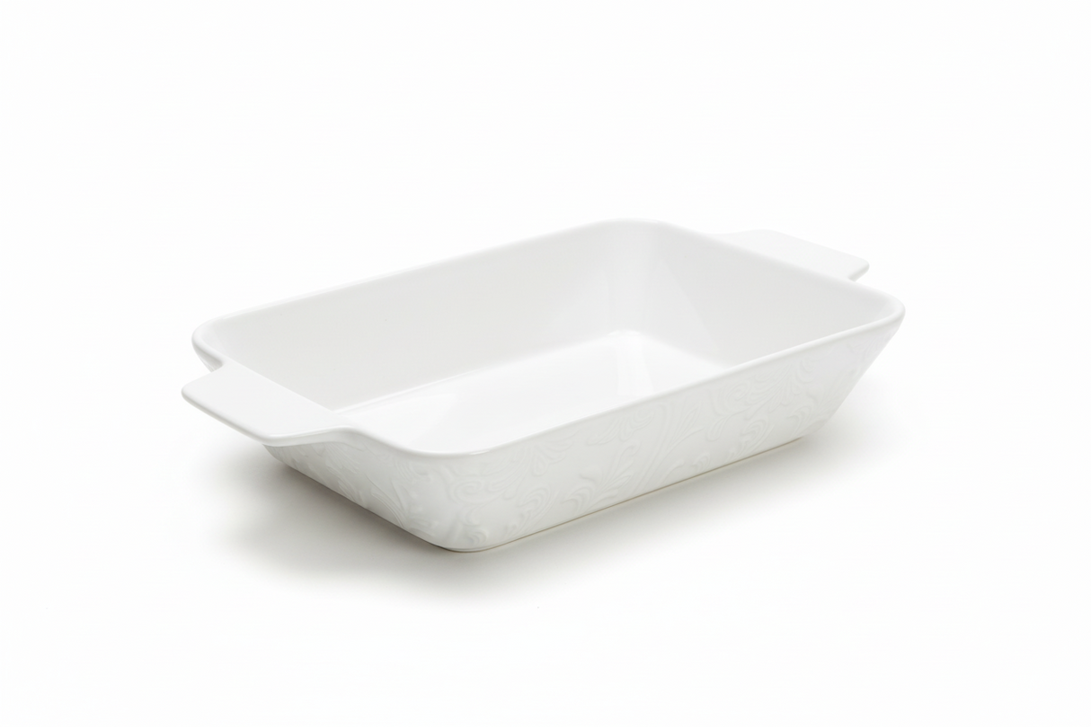 AKDC Rectangular Porcelian Oven Dish 30.5cm*18cm*5.5cm, White