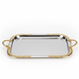AKDC Rectangular Stainless Steel Serving Tray with Elegant Golden Border and Handles, Durable Multipurpose Tea, Coffee & Food Serving Tray for Home, Kitchen & Restaurant – 38 × 30 cm - Al Kabayel Discount CentreAKDC Rectangular Stainless Steel Serving Tray with Elegant Golden Border and Handles, Durable Multipurpose Tea, Coffee & Food Serving Tray for Home, Kitchen & Restaurant – 38 × 30 cmServing TraysAKDCAl Kabayel Discount Centre