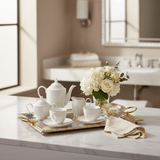 AKDC Rectangular Stainless Steel Serving Tray with Gold Border and Strong Handles, Elegant Food & Drink Serving Tray for Home, Kitchen, Hotel & Parties – 41 × 28 cm - Al Kabayel Discount CentreAKDC Rectangular Stainless Steel Serving Tray with Gold Border and Strong Handles, Elegant Food & Drink Serving Tray for Home, Kitchen, Hotel & Parties – 41 × 28 cmServing TraysAKDCAl Kabayel Discount Centre