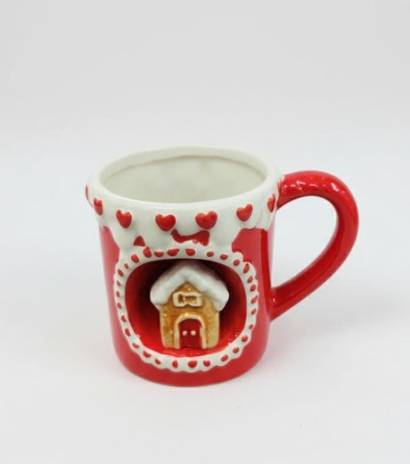 AKDC Red Ceramic Christmas Mug 450 ml – 3D Snow House Design for Holiday Cheer - Al Kabayel Discount CentreAKDC Red Ceramic Christmas Mug 450 ml – 3D Snow House Design for Holiday CheerMugsAKDCAl Kabayel Discount Centre