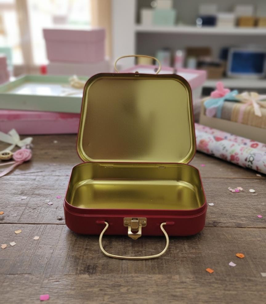 AKDC Red Metal Xmas Gift Box 20×15 cm – Bag Shape Holiday Gift Container - Al Kabayel Discount CentreAKDC Red Metal Xmas Gift Box 20×15 cm – Bag Shape Holiday Gift ContainerHome Décor AccentsAKDCAl Kabayel Discount Centre