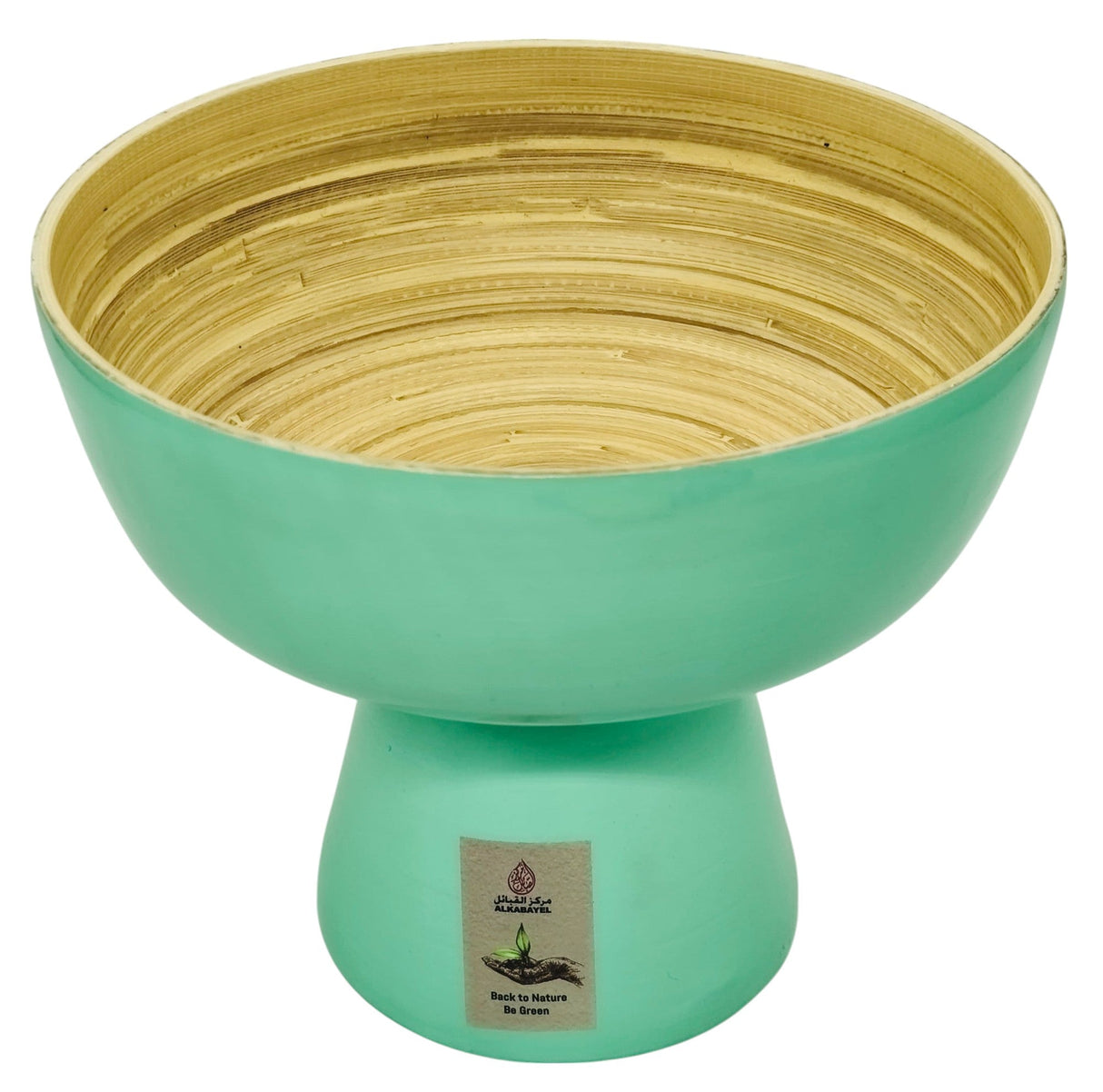 AKDC Round Bamboo Footed Bowl 25cm*22cm, Turquoise - Al Kabayel Discount CentreAKDC Round Bamboo Footed Bowl 25cm*22cm, TurquoiseBowlsAKDCAl Kabayel Discount Centre