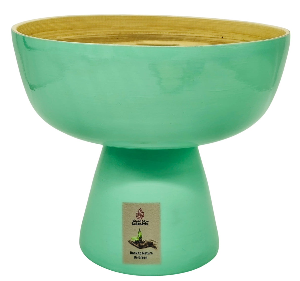 AKDC Round Bamboo Footed Bowl 25cm*22cm, Turquoise - Al Kabayel Discount CentreAKDC Round Bamboo Footed Bowl 25cm*22cm, TurquoiseBowlsAKDCAl Kabayel Discount Centre