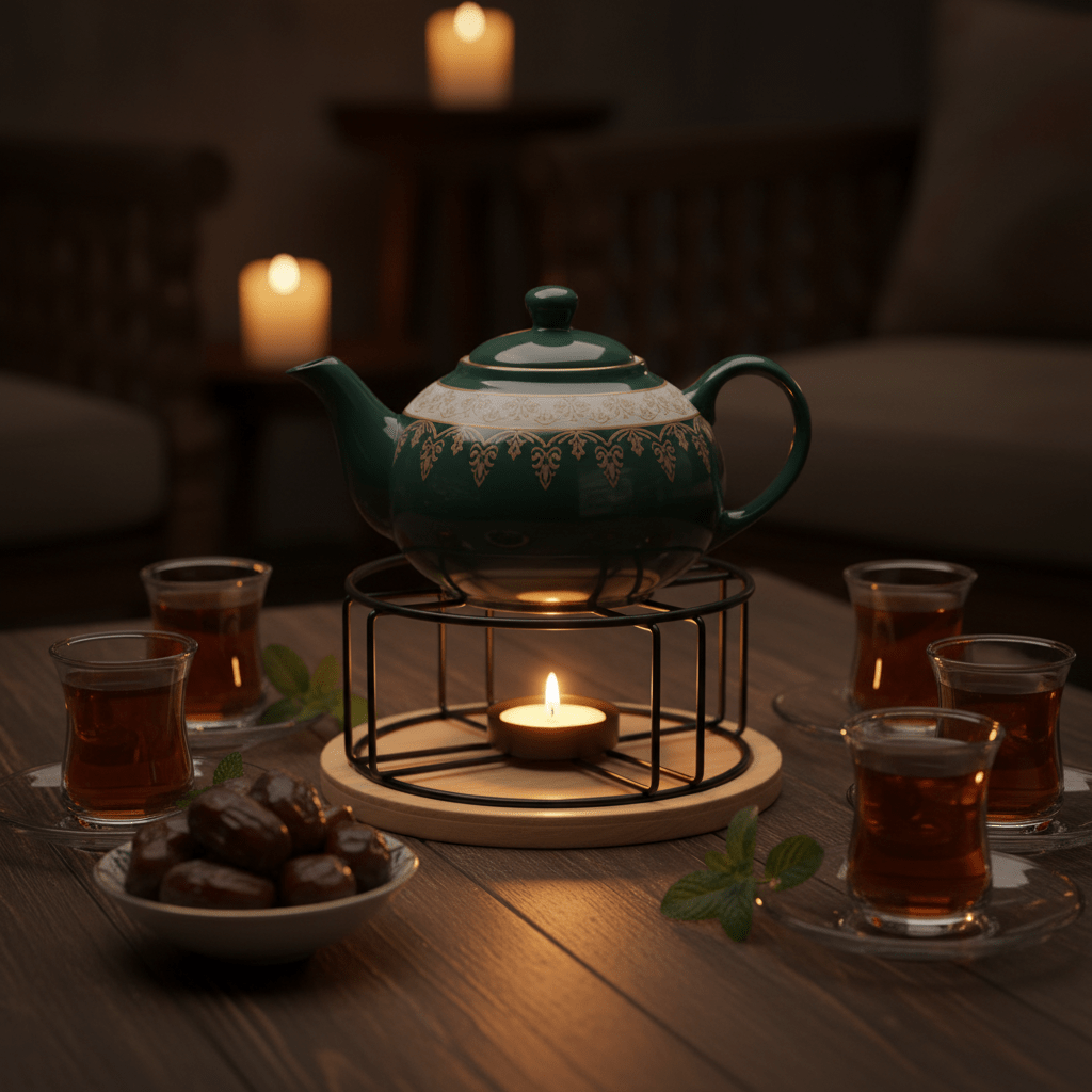 AKDC Round Black Metal Teapot Warmer with Wooden Base for Stylish Tea Serving – 16x8cm - Al Kabayel Discount CentreAKDC Round Black Metal Teapot Warmer with Wooden Base for Stylish Tea Serving – 16x8cmKitchen Utensils & GadgetsAKDCAl Kabayel Discount Centre