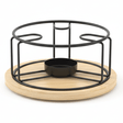 AKDC Round Black Metal Teapot Warmer with Wooden Base for Stylish Tea Serving – 16x8cm - Al Kabayel Discount CentreAKDC Round Black Metal Teapot Warmer with Wooden Base for Stylish Tea Serving – 16x8cmKitchen Utensils & GadgetsAKDCAl Kabayel Discount Centre