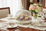 AKDC Round Metal Candy Tray with Mesh Dome Lid - 20cm × 18cm, Ivory