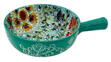 AKDC Round Ceramic Bowl with Handle 15.5cm*5.5cm, Teal and Multicolour Floral Designs - Al Kabayel Discount CentreAKDC Round Ceramic Bowl with Handle 15.5cm*5.5cm, Teal and Multicolour Floral DesignsBowlsAKDCAl Kabayel Discount Centre
