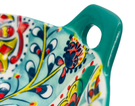 AKDC Round Ceramic Bowl with Handle 17.5cm*6.5cm, Teal and Multicolour Floral Designs - Al Kabayel Discount CentreAKDC Round Ceramic Bowl with Handle 17.5cm*6.5cm, Teal and Multicolour Floral DesignsBowlsAKDCAl Kabayel Discount Centre