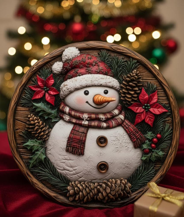 AKDC Round Ceramic Christmas Coaster 20 cm – Snowman Design Festive Drink Mat - Al Kabayel Discount CentreAKDC Round Ceramic Christmas Coaster 20 cm – Snowman Design Festive Drink MatHome Décor AccentsAKDCAl Kabayel Discount Centre