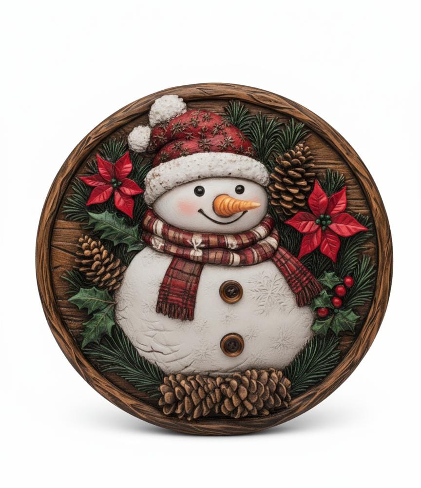 AKDC Round Ceramic Christmas Coaster 20 cm – Snowman Design Festive Drink Mat - Al Kabayel Discount CentreAKDC Round Ceramic Christmas Coaster 20 cm – Snowman Design Festive Drink MatHome Décor AccentsAKDCAl Kabayel Discount Centre