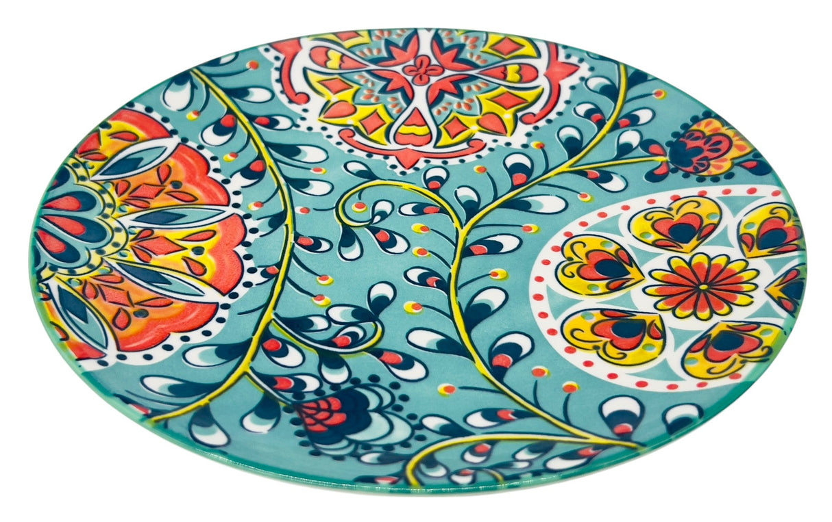 AKDC Round Ceramic Plate 22cm*2cm, Teal and Multicolour Floral Designs - Al Kabayel Discount CentreAKDC Round Ceramic Plate 22cm*2cm, Teal and Multicolour Floral DesignsPlatesAKDCAl Kabayel Discount Centre