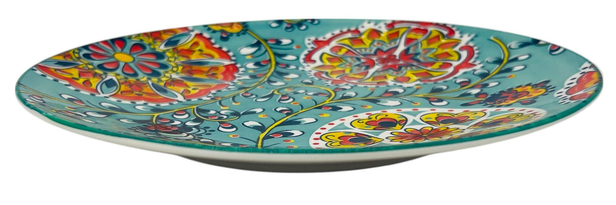 AKDC Round Ceramic Plate 27cm*3cm, Teal and Multicolour Floral Designs - Al Kabayel Discount CentreAKDC Round Ceramic Plate 27cm*3cm, Teal and Multicolour Floral DesignsPlatesAKDCAl Kabayel Discount Centre