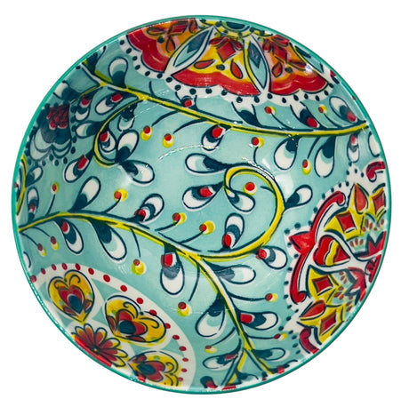 AKDC Round Ceramic Soup Bowl 12cm*6cm, Teal and Multicolour Floral Designs - Al Kabayel Discount CentreAKDC Round Ceramic Soup Bowl 12cm*6cm, Teal and Multicolour Floral DesignsBowlsAKDCAl Kabayel Discount Centre