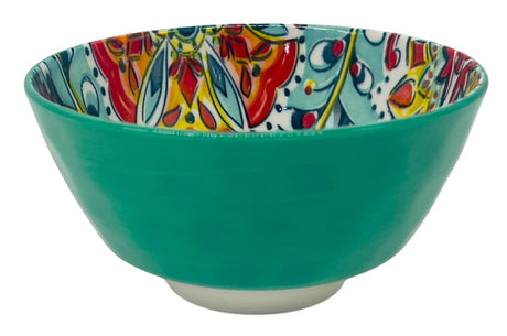 AKDC Round Ceramic Soup Bowl 12cm*6cm, Teal and Multicolour Floral Designs - Al Kabayel Discount CentreAKDC Round Ceramic Soup Bowl 12cm*6cm, Teal and Multicolour Floral DesignsBowlsAKDCAl Kabayel Discount Centre