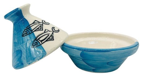 AKDC Round Ceramic Tajine with Lid 9cm*8cm, Sardine Blue - Al Kabayel Discount CentreAKDC Round Ceramic Tajine with Lid 9cm*8cm, Sardine BlueBowlsAKDCAl Kabayel Discount Centre