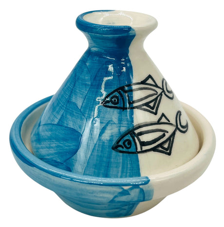 AKDC Round Ceramic Tajine with Lid 9cm*8cm, Sardine Blue - Al Kabayel Discount CentreAKDC Round Ceramic Tajine with Lid 9cm*8cm, Sardine BlueBowlsAKDCAl Kabayel Discount Centre
