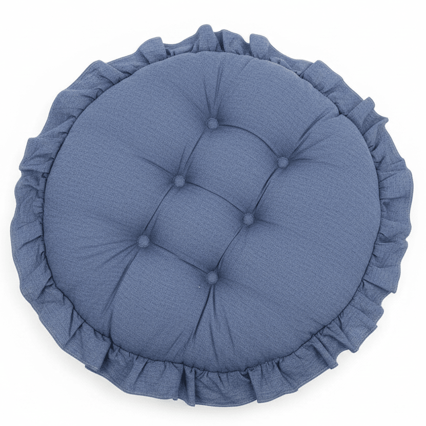 AKDC Round Cotton Linen Blend Denim Blue Seat Cushion Breathable Comfortable Chair Pad for Home Seating 35 cm - Al Kabayel Discount CentreAKDC Round Cotton Linen Blend Denim Blue Seat Cushion Breathable Comfortable Chair Pad for Home Seating 35 cmFloor Pillows & CushionsAKDCAl Kabayel Discount Centre