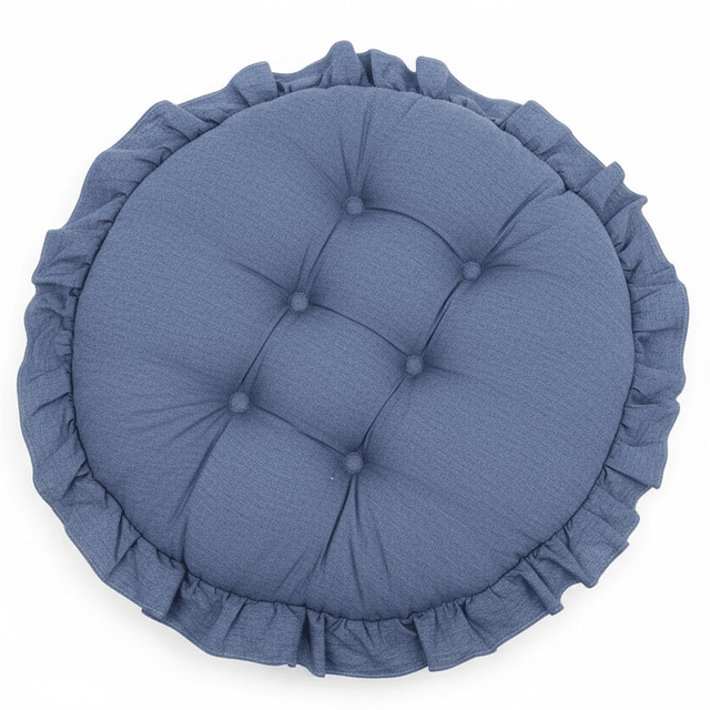 AKDC Round Cotton Linen Blend Denim Blue Seat Cushion Breathable Comfortable Chair Pad for Home Seating 35 cm - Al Kabayel Discount CentreAKDC Round Cotton Linen Blend Denim Blue Seat Cushion Breathable Comfortable Chair Pad for Home Seating 35 cmFloor Pillows & CushionsAKDCAl Kabayel Discount Centre