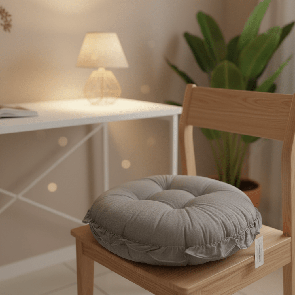 AKDC Round Cotton Linen Blend Light Heather Grey Cushion Soft Neutral Chair Pad for Home and Office Seating 35 cm - Al Kabayel Discount CentreAKDC Round Cotton Linen Blend Light Heather Grey Cushion Soft Neutral Chair Pad for Home and Office Seating 35 cmFloor Pillows & CushionsAKDCAl Kabayel Discount Centre