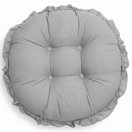 AKDC Round Cotton Linen Blend Light Heather Grey Cushion Soft Neutral Chair Pad for Home and Office Seating 35 cm - Al Kabayel Discount CentreAKDC Round Cotton Linen Blend Light Heather Grey Cushion Soft Neutral Chair Pad for Home and Office Seating 35 cmFloor Pillows & CushionsAKDCAl Kabayel Discount Centre