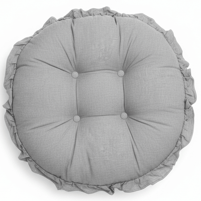 AKDC Round Cotton Linen Blend Light Heather Grey Cushion Soft Neutral Chair Pad for Home and Office Seating 35 cm - Al Kabayel Discount CentreAKDC Round Cotton Linen Blend Light Heather Grey Cushion Soft Neutral Chair Pad for Home and Office Seating 35 cmFloor Pillows & CushionsAKDCAl Kabayel Discount Centre