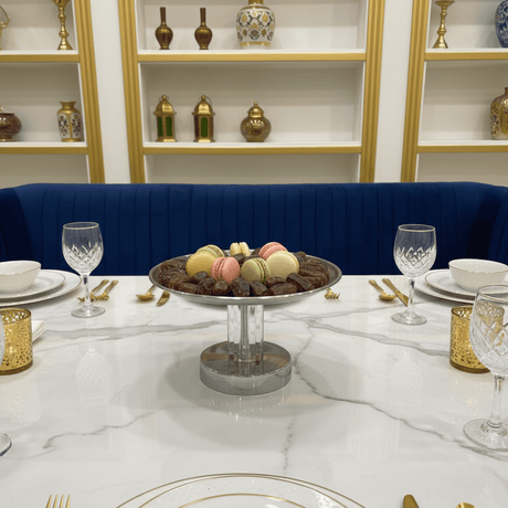 AKDC Round Elegant Footed Candy Tray – Decorative Raised Serving Tray for Desserts & Centerpiece Use – 24x12 cm - Al Kabayel Discount CentreAKDC Round Elegant Footed Candy Tray – Decorative Raised Serving Tray for Desserts & Centerpiece Use – 24x12 cmServing TraysAKDCAl Kabayel Discount Centre