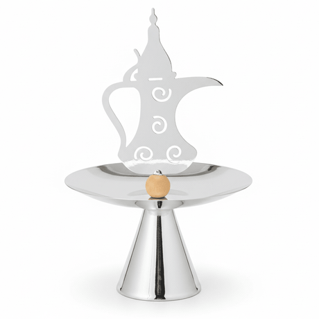 AKDC Round Footed Candy Tray with Arabic Pattern – Elegant Display Tray for Sweets Dates & Desserts – 25x18 cm - Al Kabayel Discount CentreAKDC Round Footed Candy Tray with Arabic Pattern – Elegant Display Tray for Sweets Dates & Desserts – 25x18 cmServing TraysAKDCAl Kabayel Discount Centre